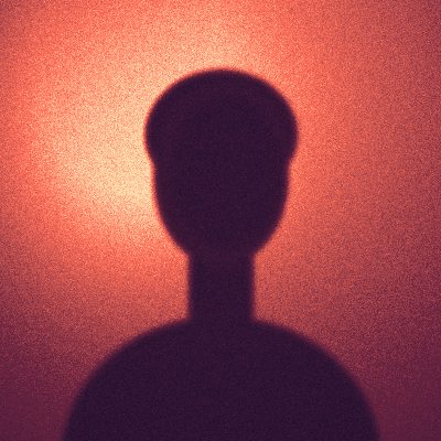 Portrait illustré abstrait, silhouette sur fond corail